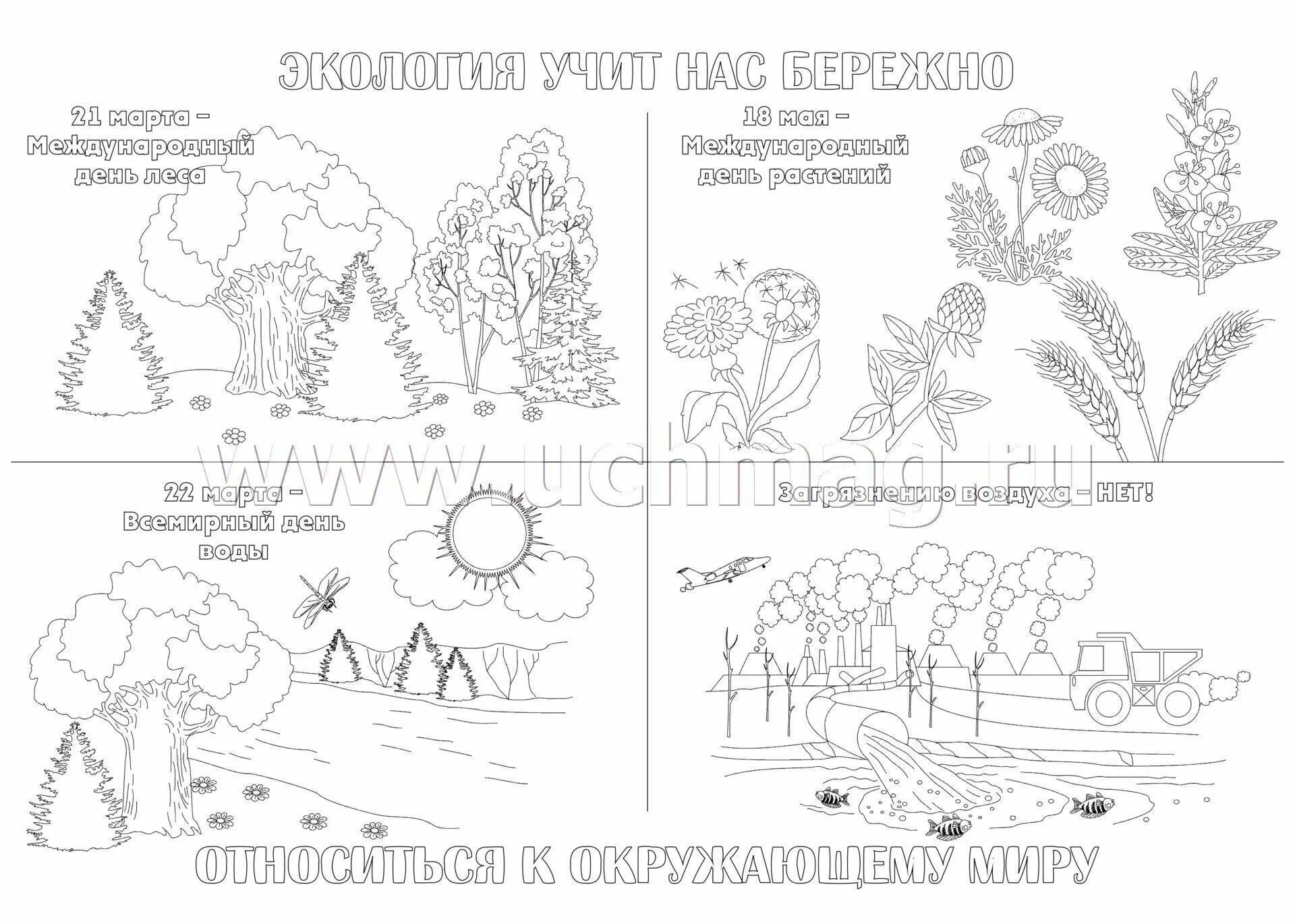 Coloring poster winsome save nature