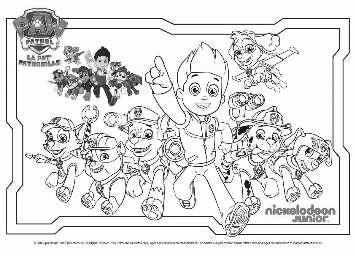 Coloring page funny tower of the paw patrol