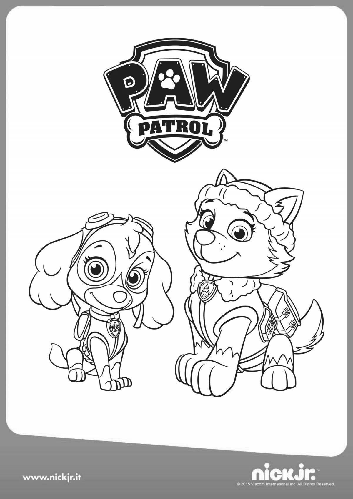 Coloring page gorgeous tower paw patrol