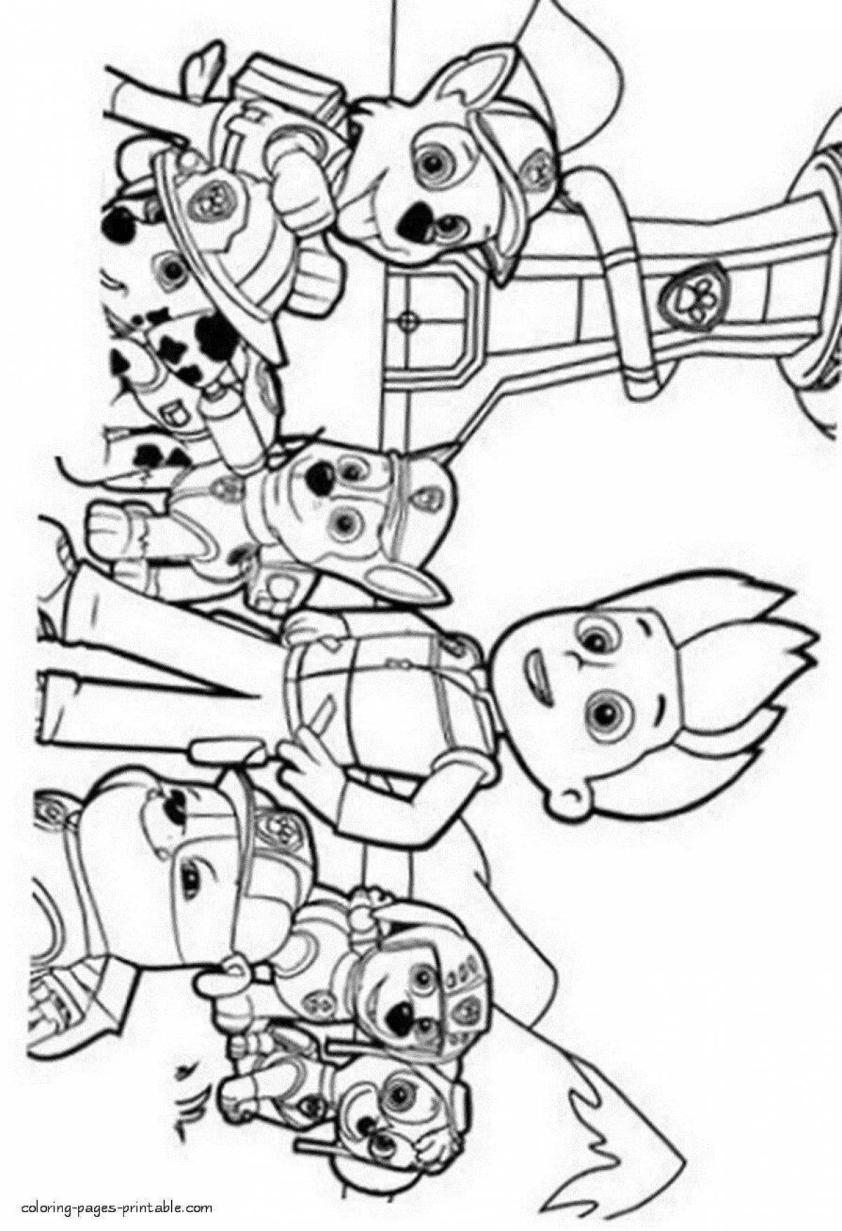 Amazing paw patrol tower coloring page