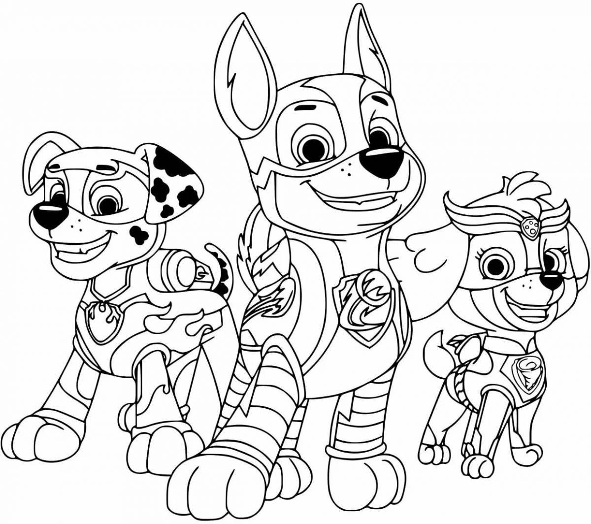 Attractive tower paw patrol coloring page