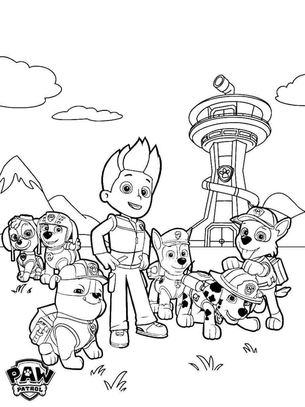 Paw Patrol tower coloring page