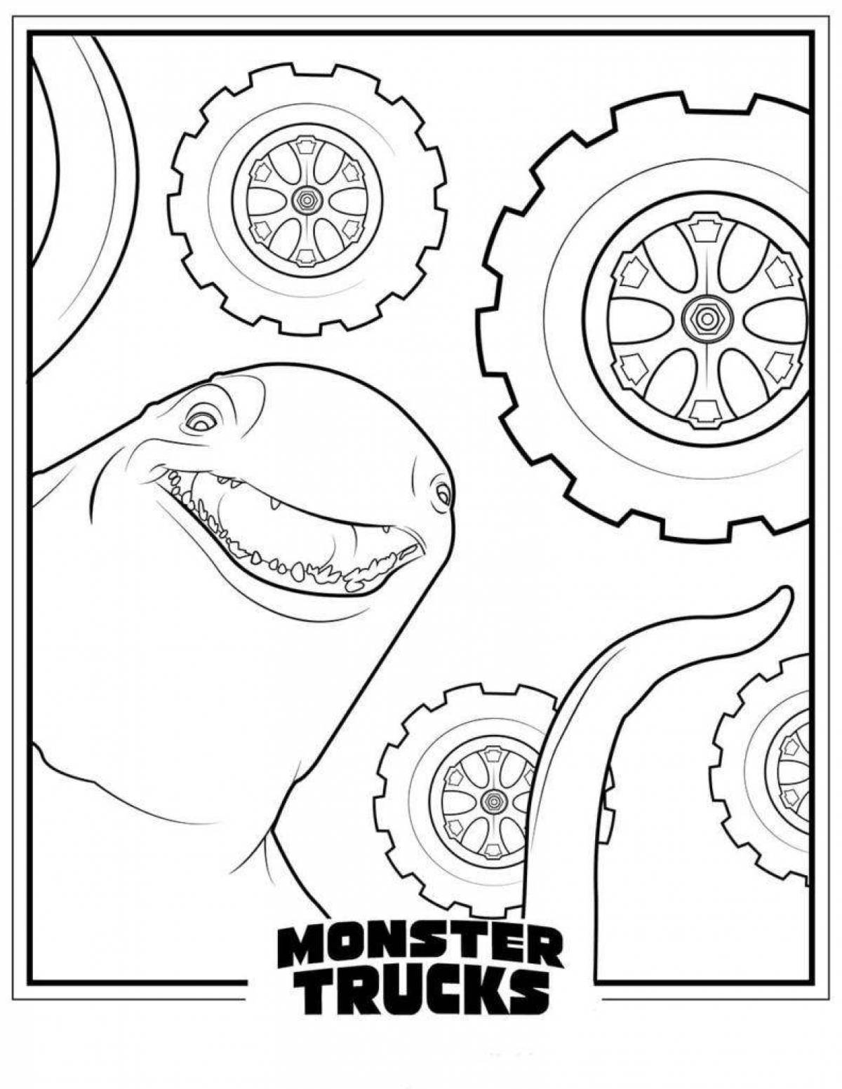 Great monster truck shark coloring book