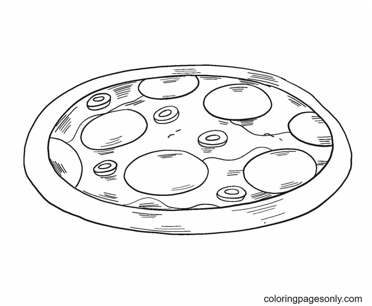 Awesome sausage pizza coloring page