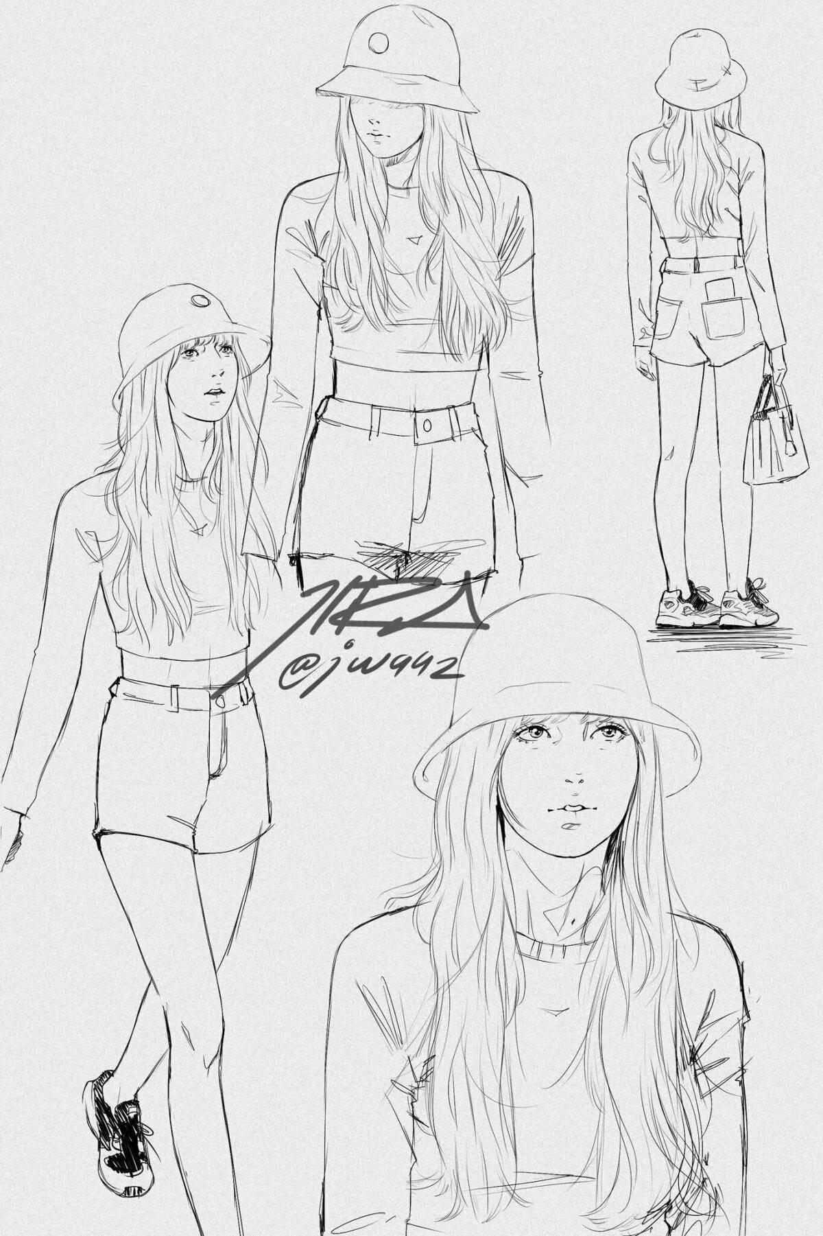 Coloring splendid black pink jitsu