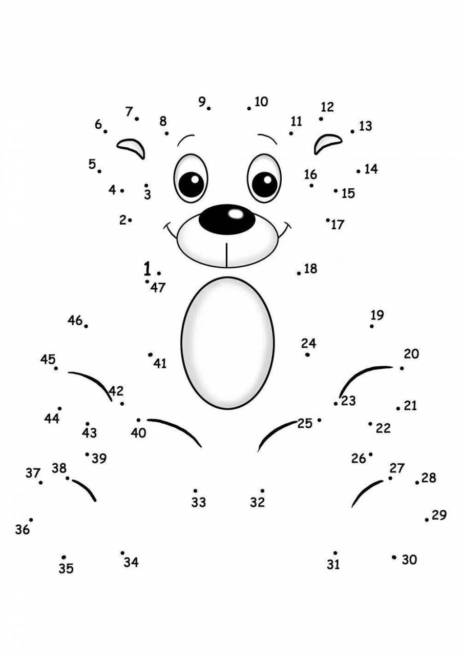 Как нарисовать медведя цифрами