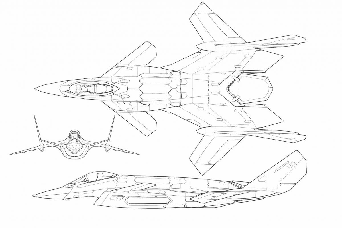 Истребитель су 57 рисунок карандашом