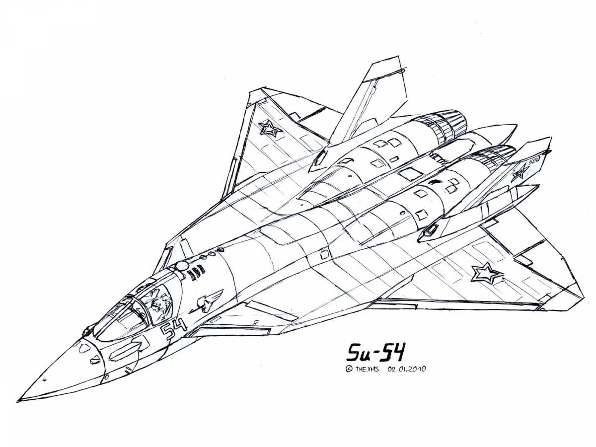 Истребитель Су-57 чертежи