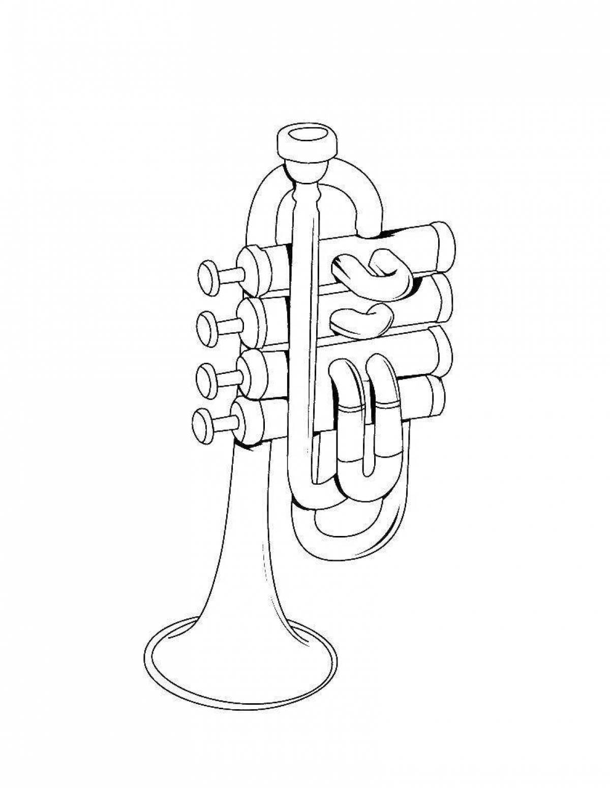 Нарисовать музыкальный инструмент. Раскраска труба музыкальный инструмент. Труба раскраска. Труба музыкальная раскраска. Труба инструмент раскраска.