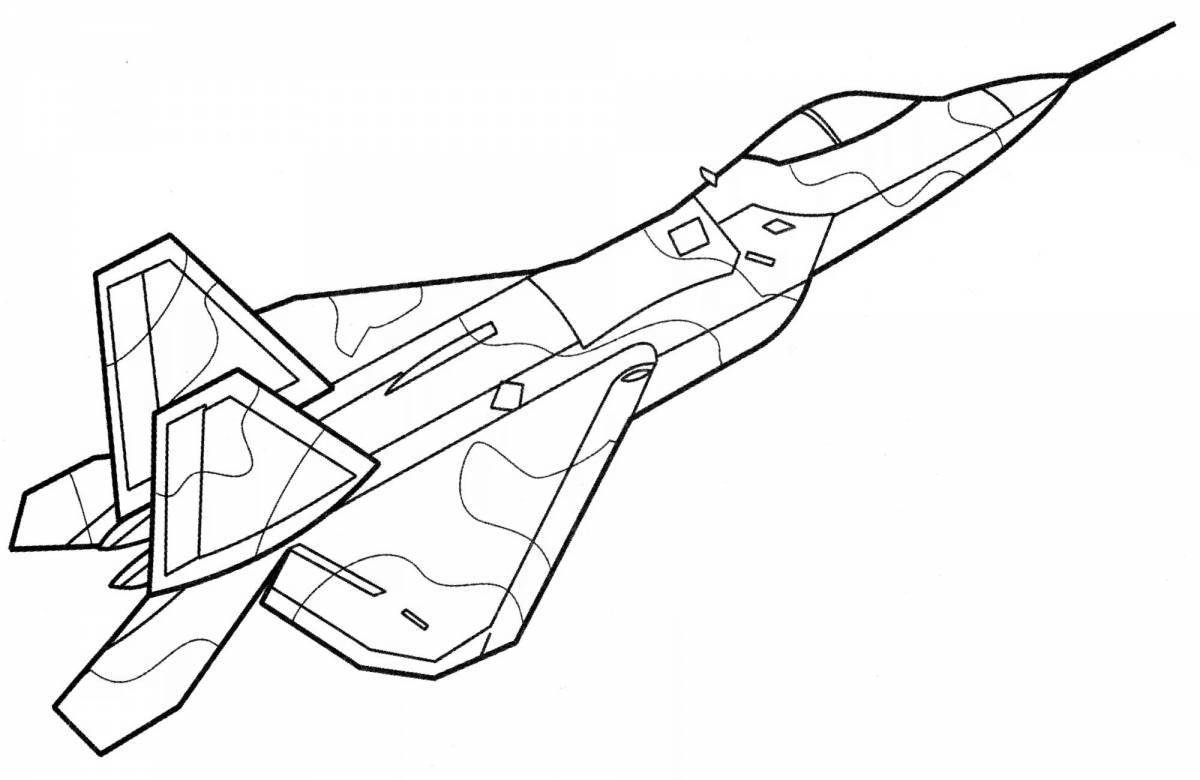 Impressive su 57 fighter coloring page