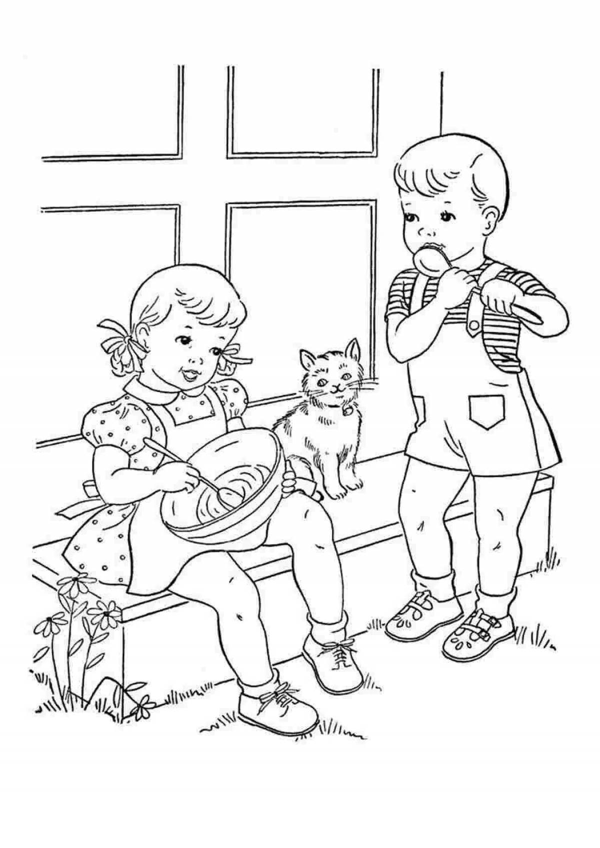 Funny brother and sister coloring book