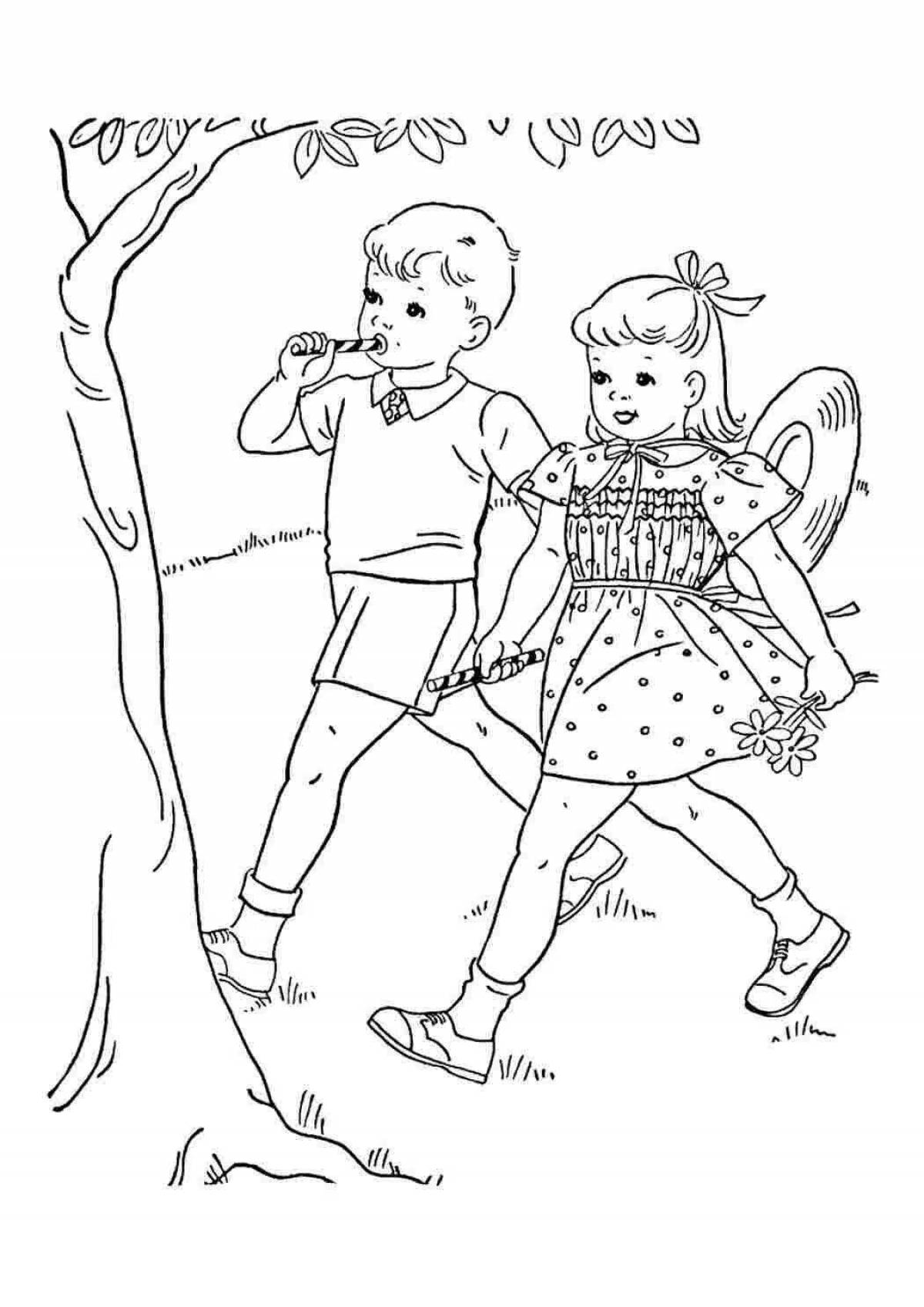 Violent brother and sister coloring book