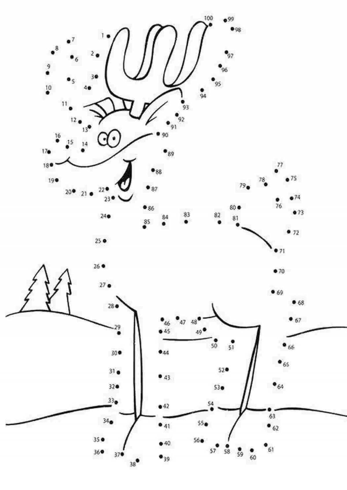 Intricate connect by number coloring page