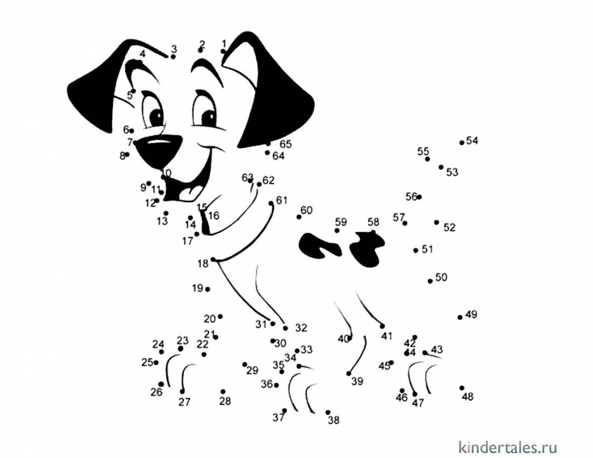 Connect by numbers coloring page in color