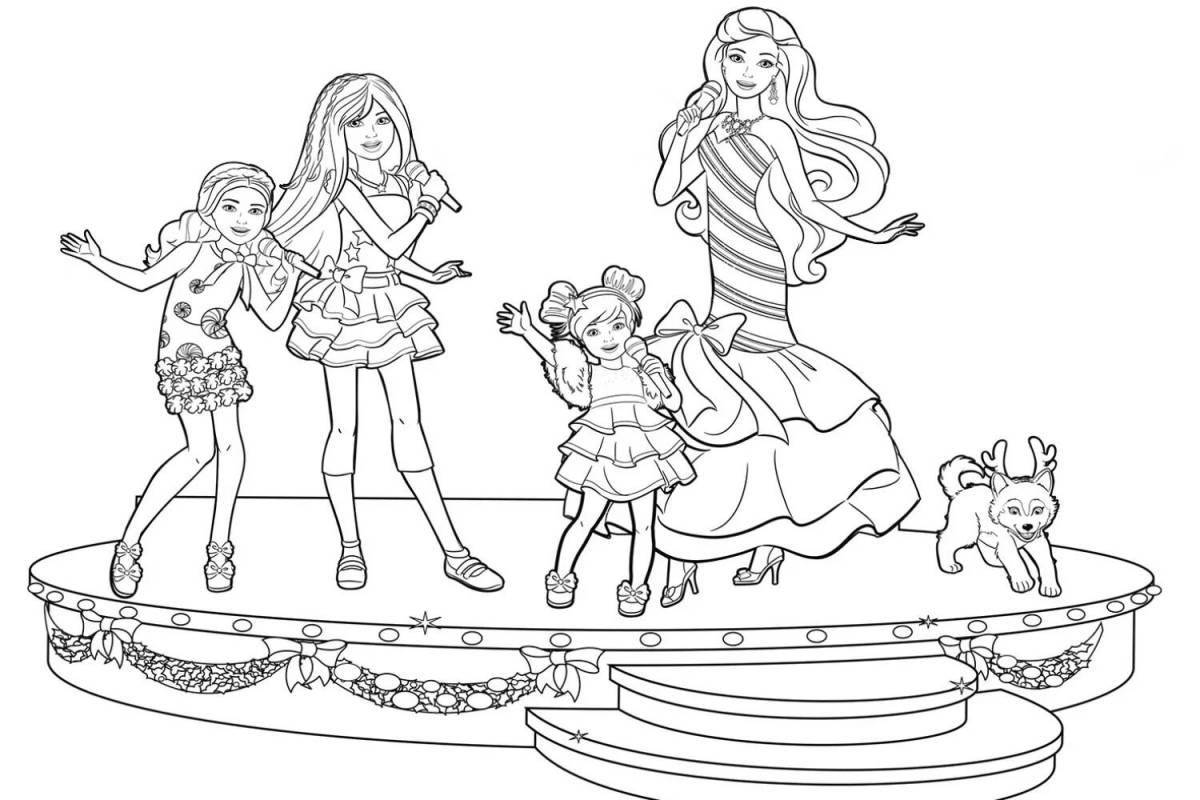 Colourful family coloring for girls