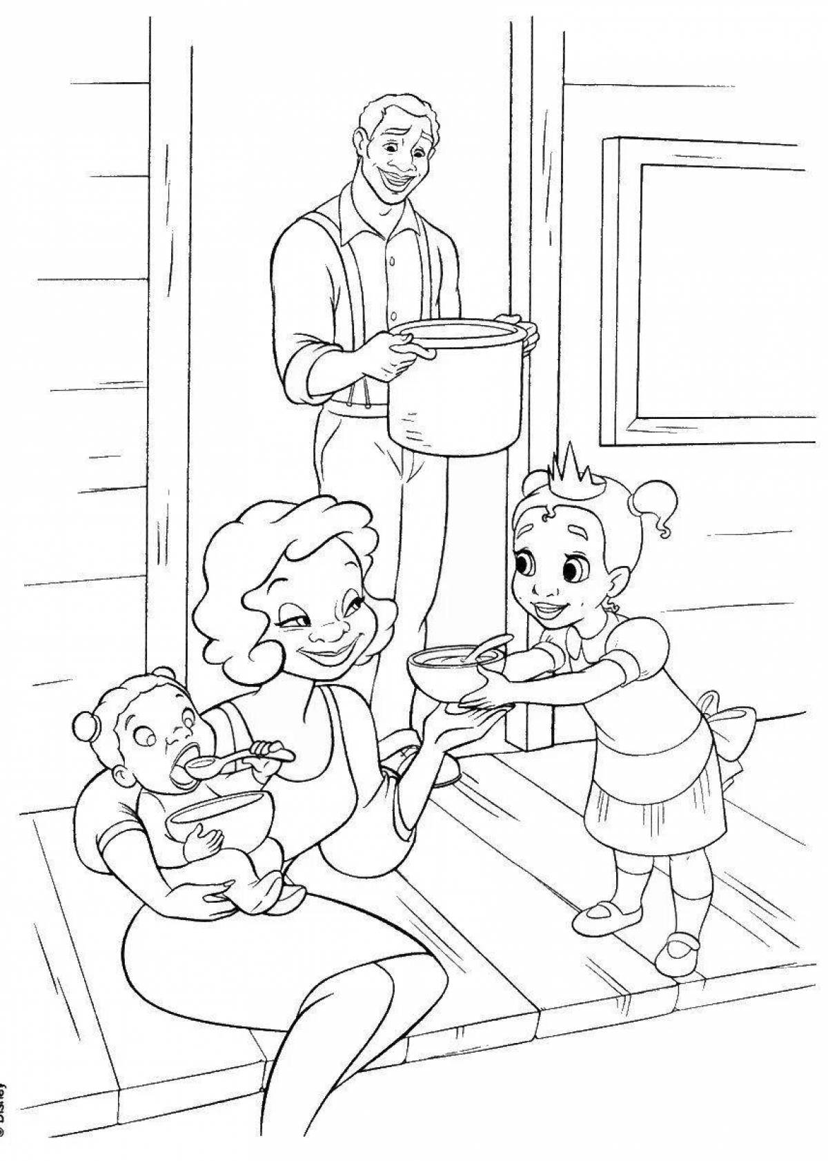 A fun family coloring book for girls