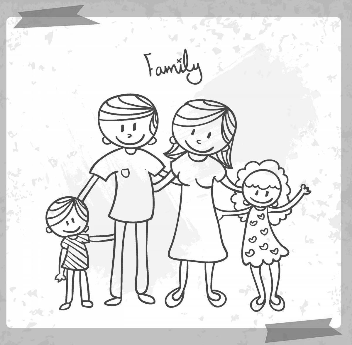 Creative family coloring book for girls