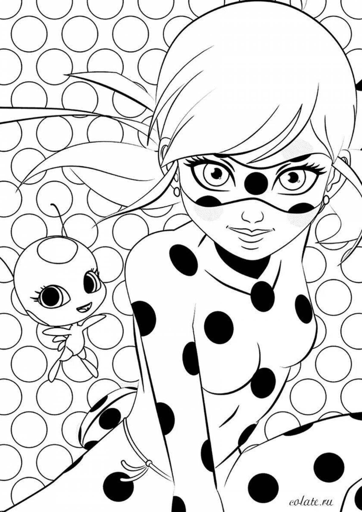 Coloring funny lady bug lol