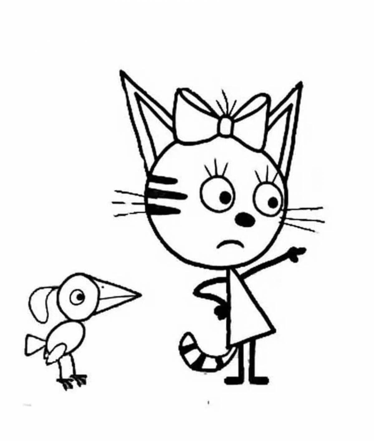 Резвящийся мультфильм «три кота»