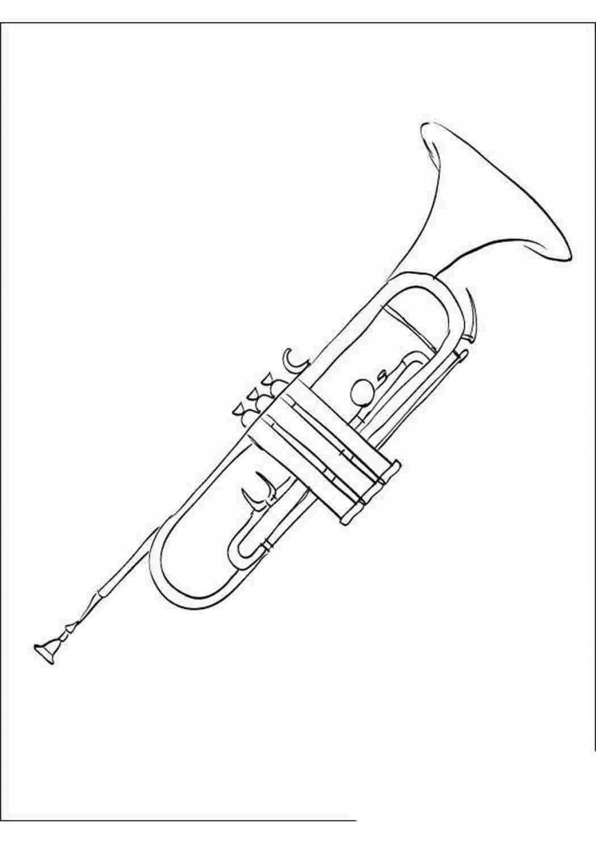 Fun trumpet coloring for kids