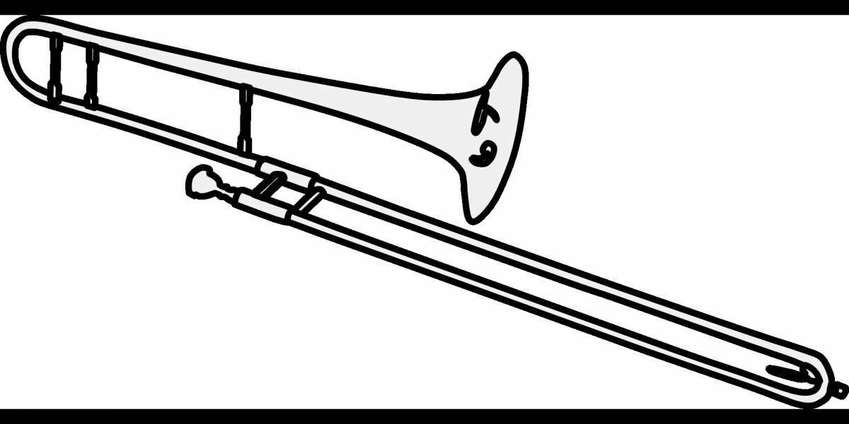 Славная страница раскраски трубы для юниоров
