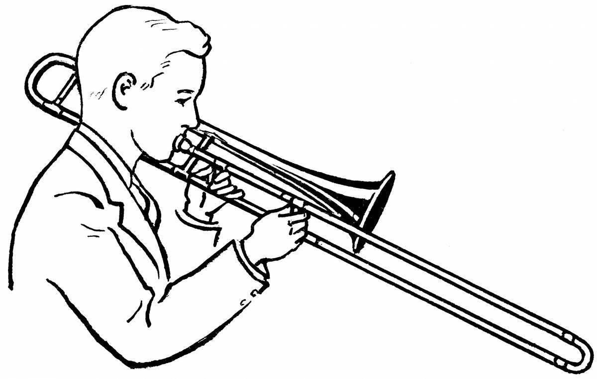 Incredible trumpet coloring for the little ones