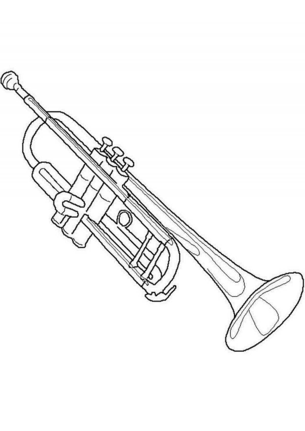 A wonderful trumpet coloring for kids