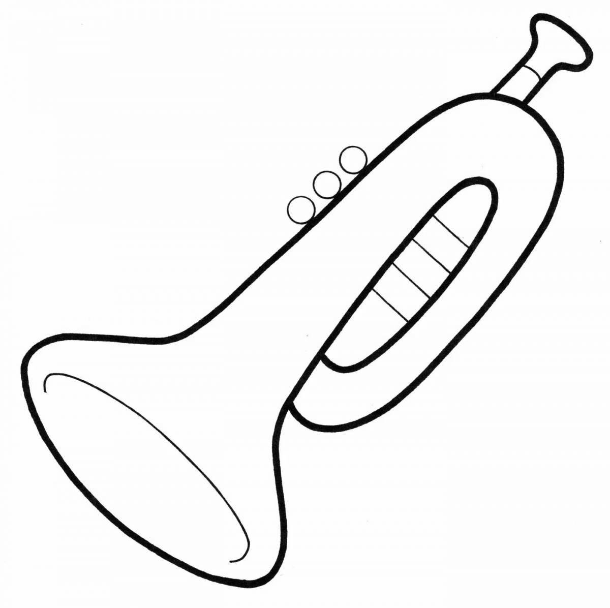 Adorable trumpet coloring book for kids