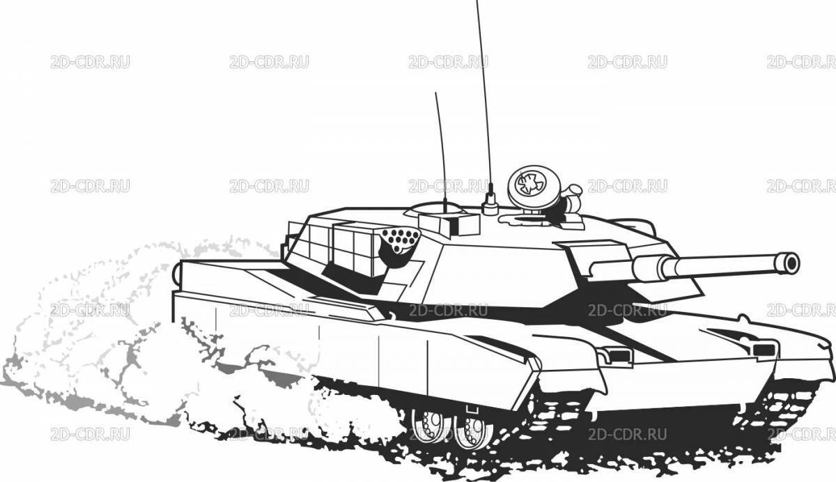 Amazing tank coloring page