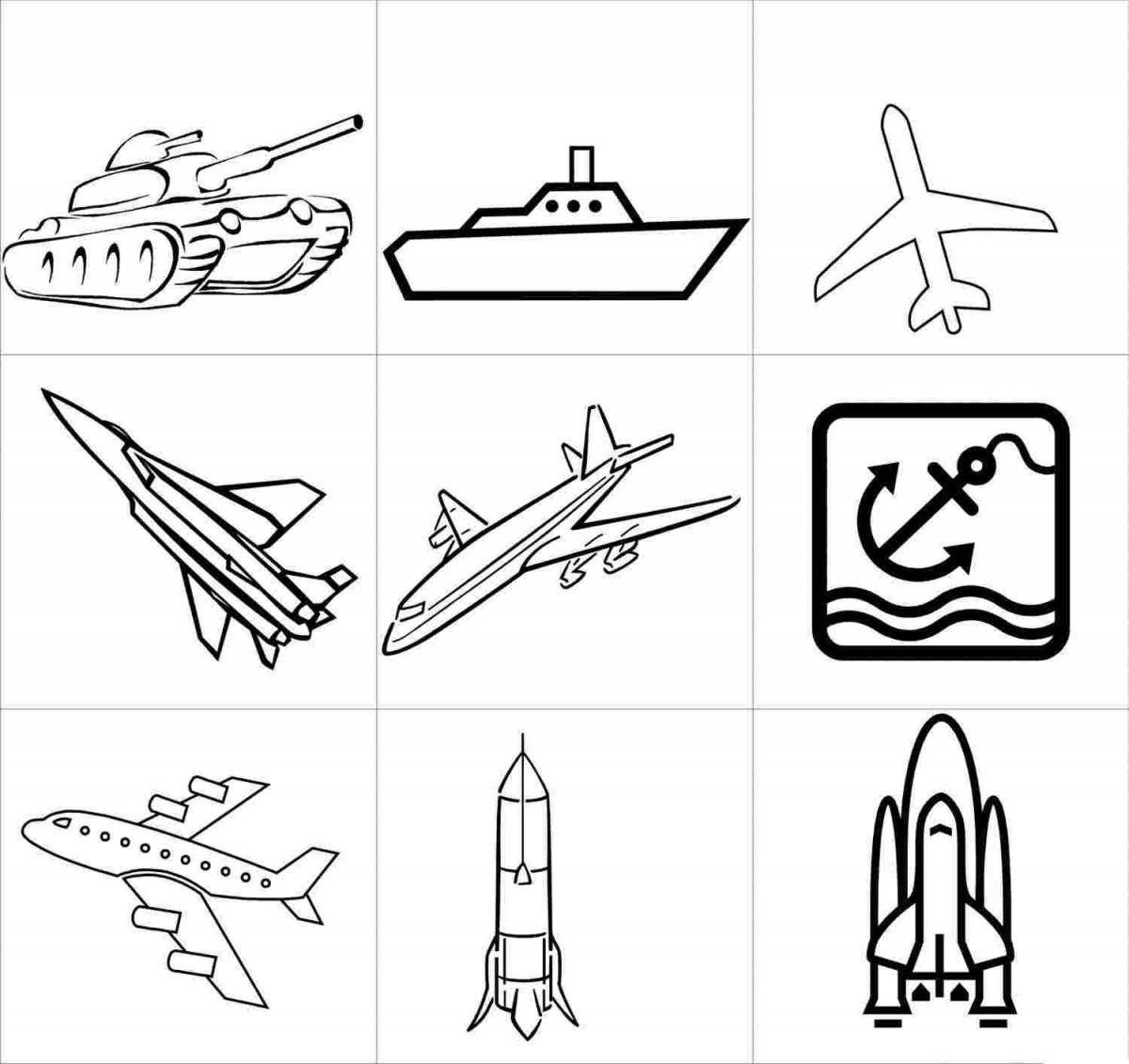 Playful airplane coloring page