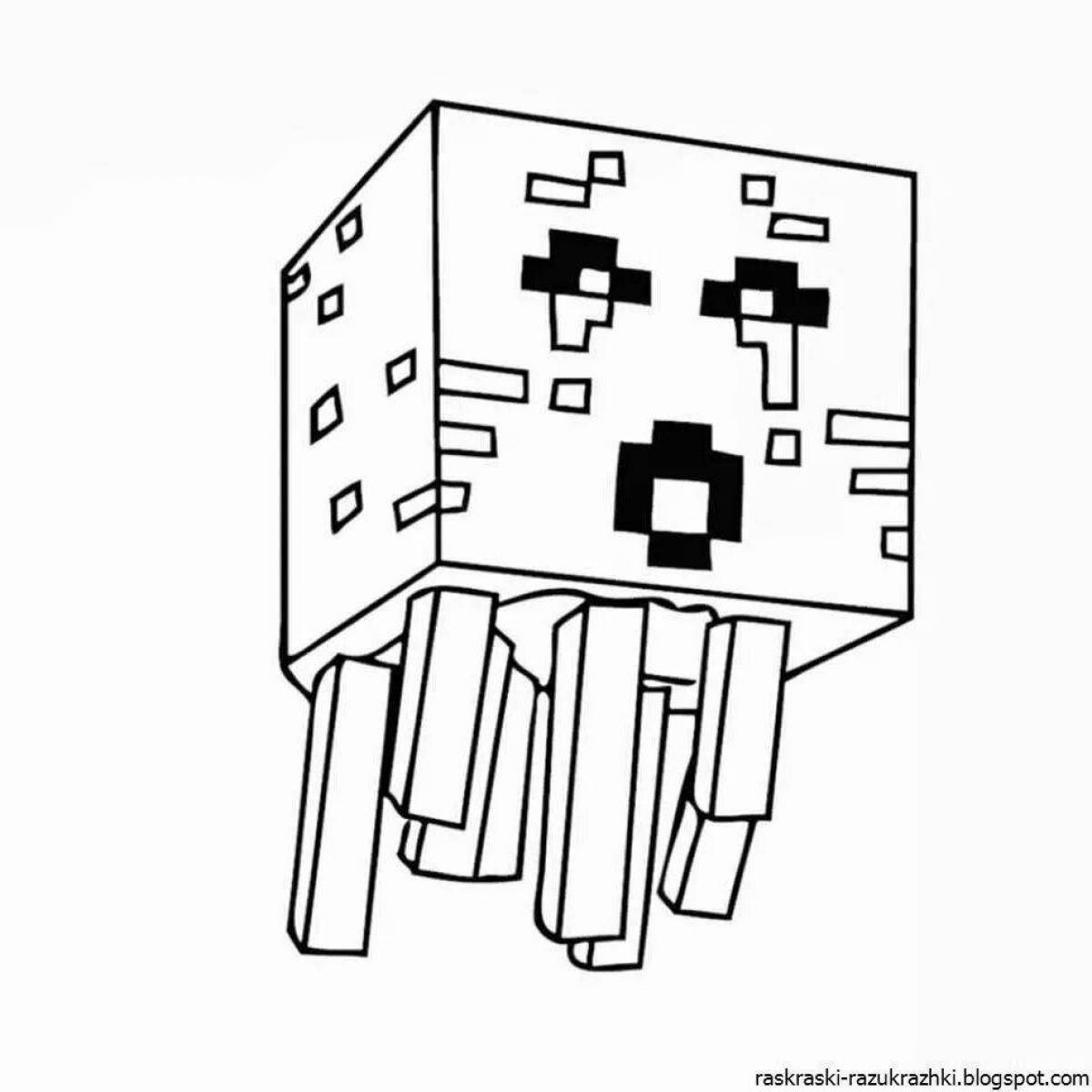 Minecraft happy pig coloring page