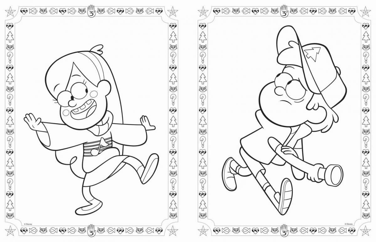 Gravity Falls Gorgeous Book Coloring Page