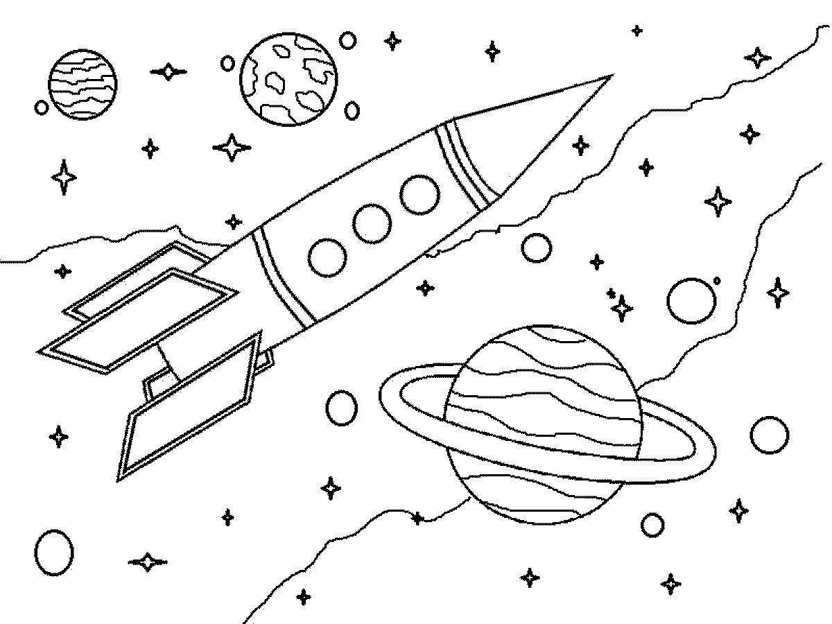 Adorable 1st class space coloring book