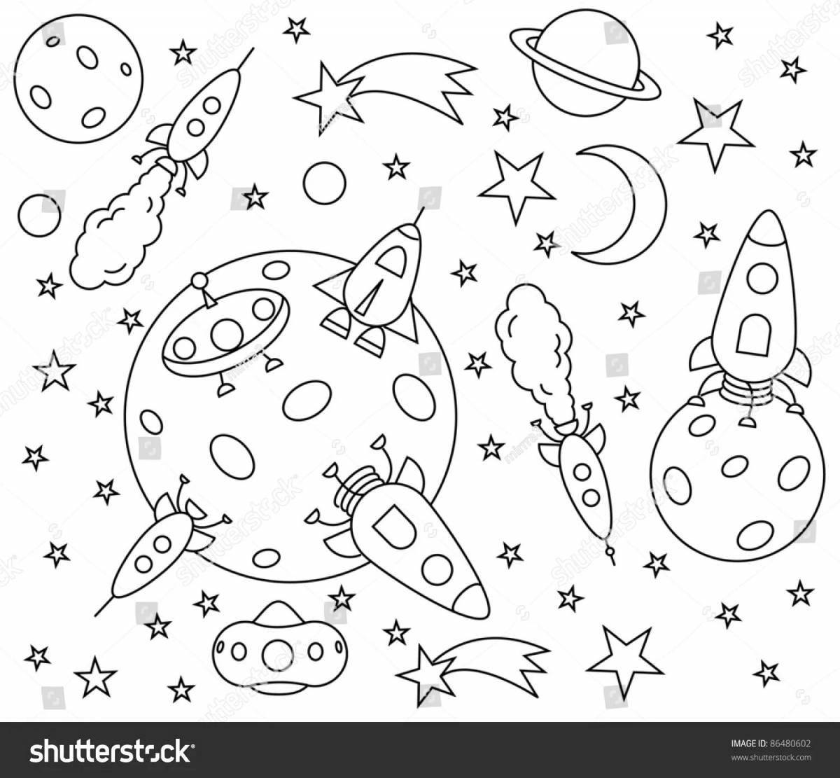 Coloring lovely space 1st class