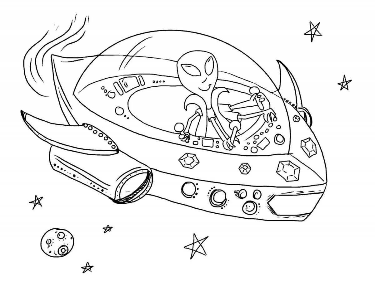 Exotic space 1st class coloring page