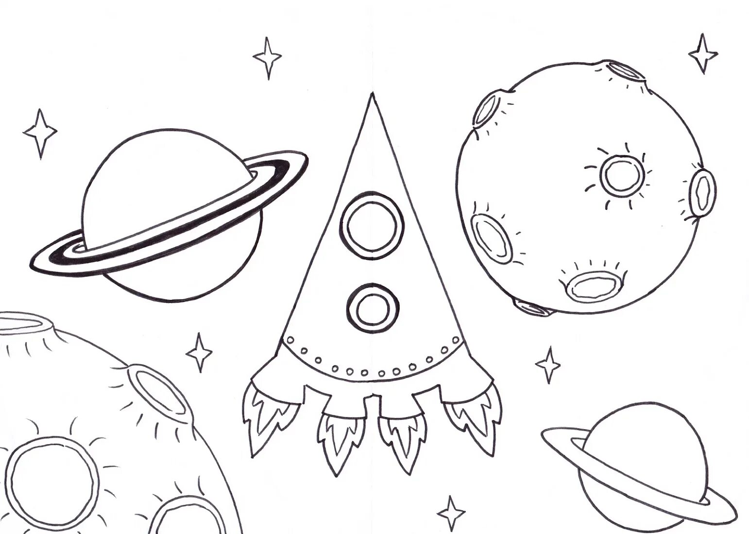 Glorious space 1st grade coloring page