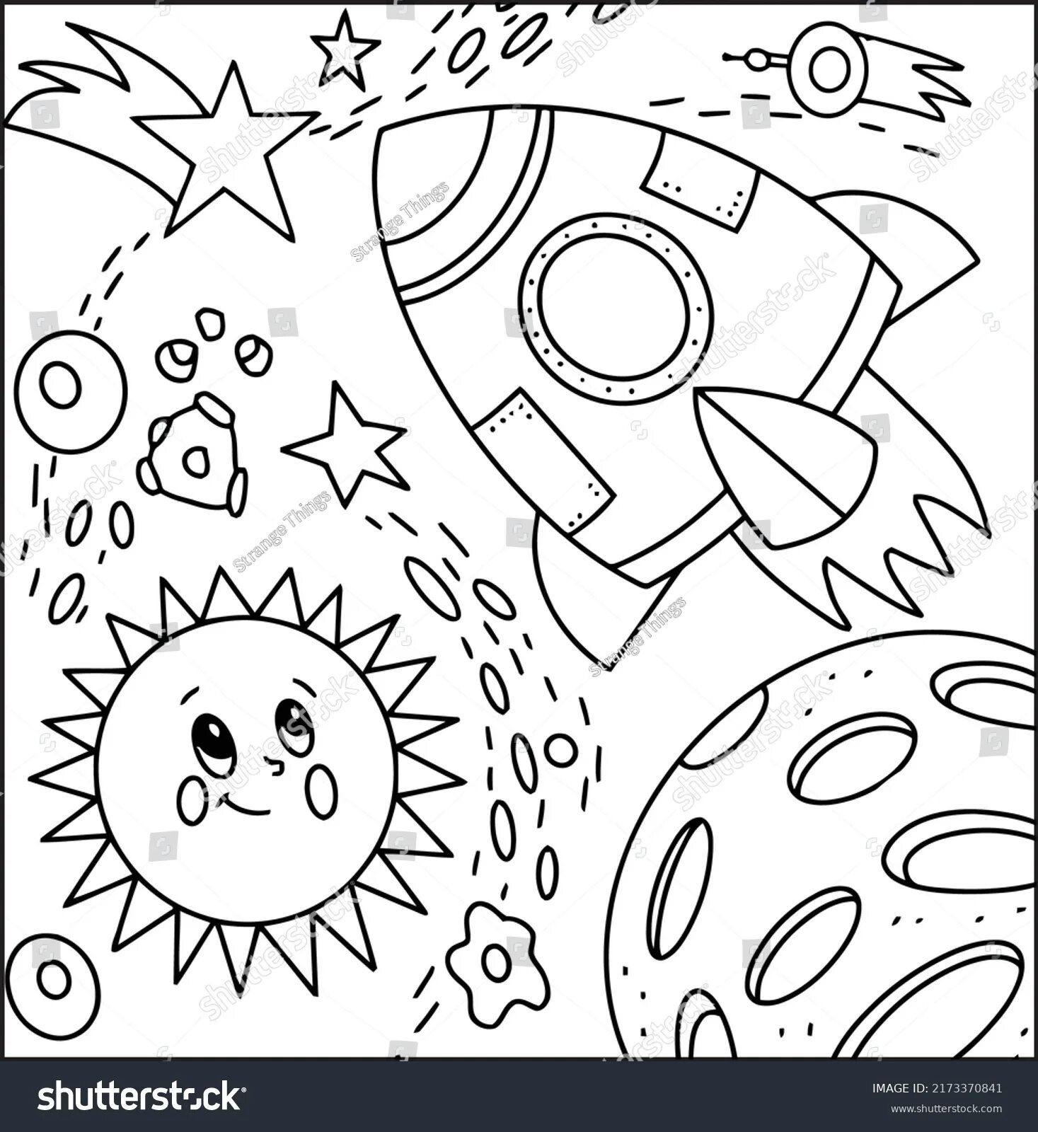 Fairy 1st grade space coloring book