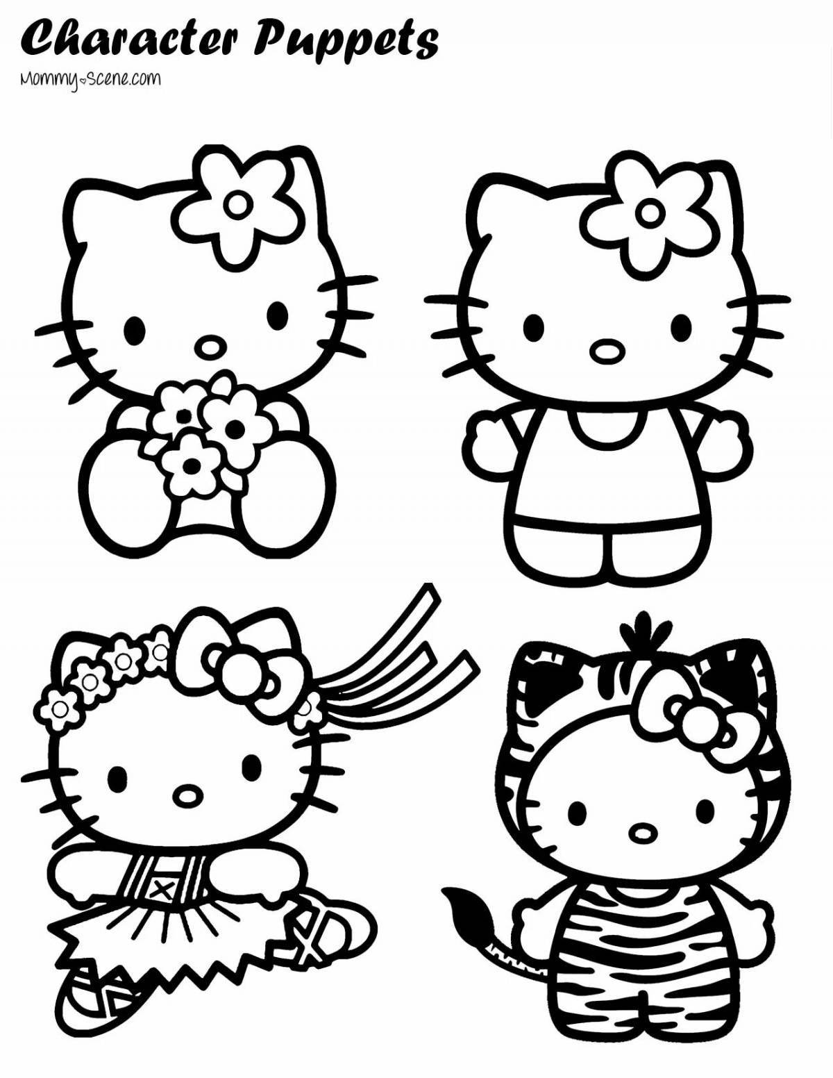 Причудливая мини-раскраска hello kitty