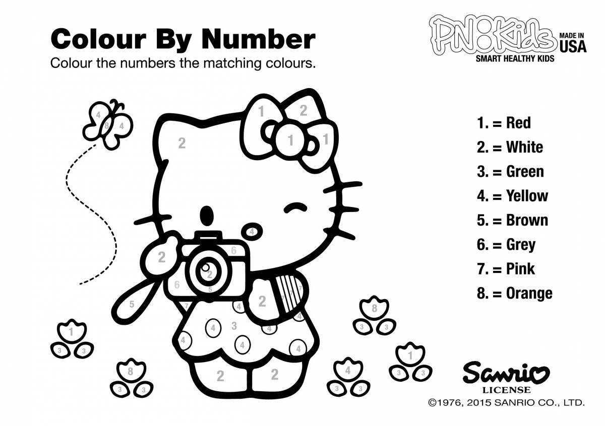 Изысканная мини-раскраска hello kitty