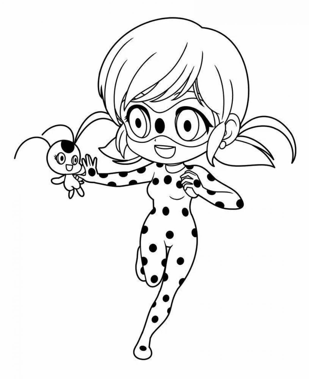 Courageous ladybug coloring page