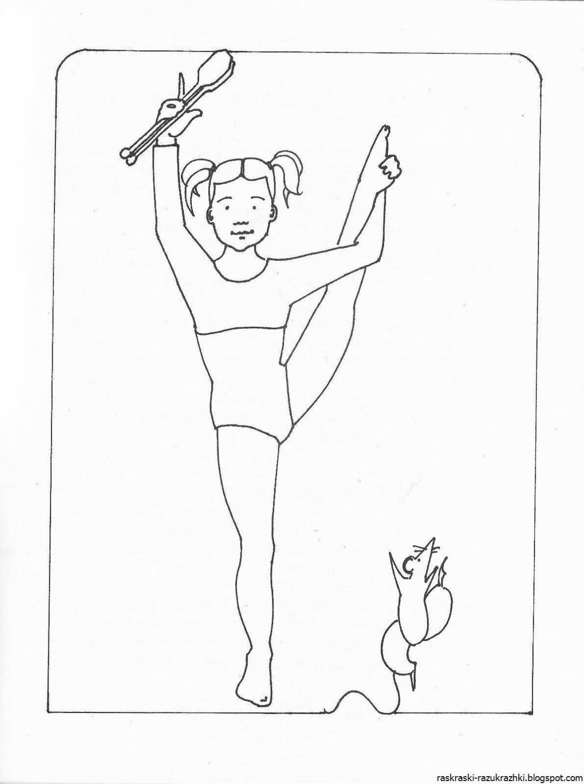 Jolly gymnast coloring pages for kids