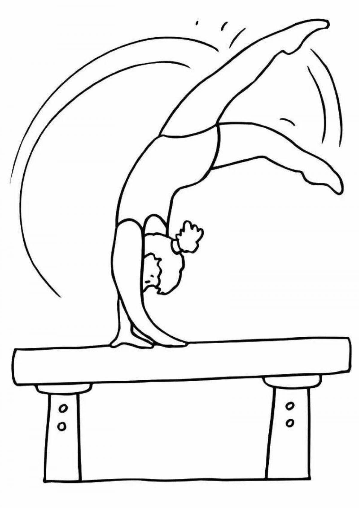 Brave gymnast coloring pages for kids