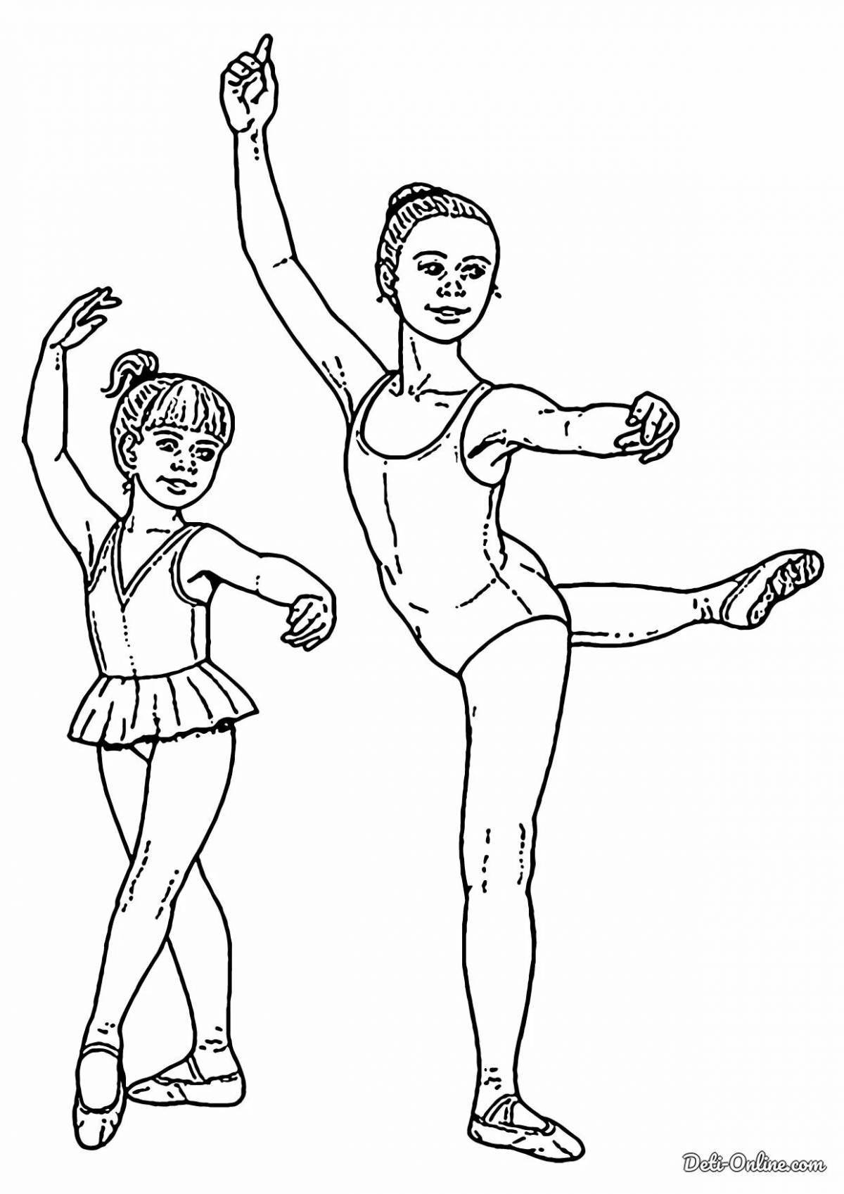 Energetic gymnast coloring pages for kids