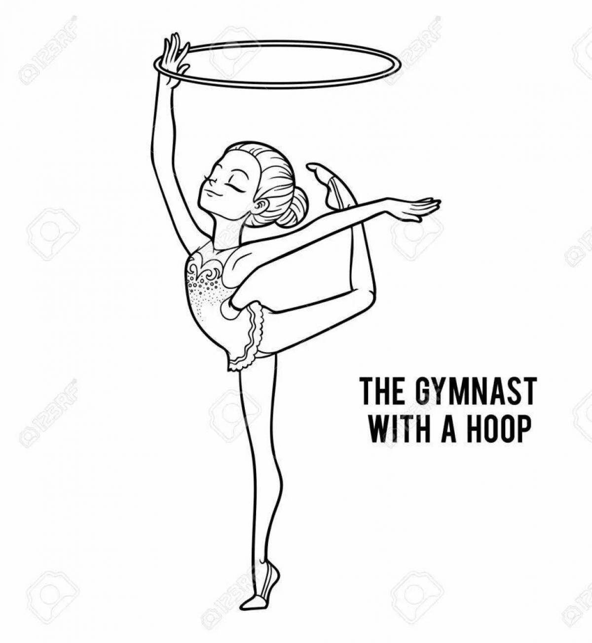 Coloring book shining gymnast for kids