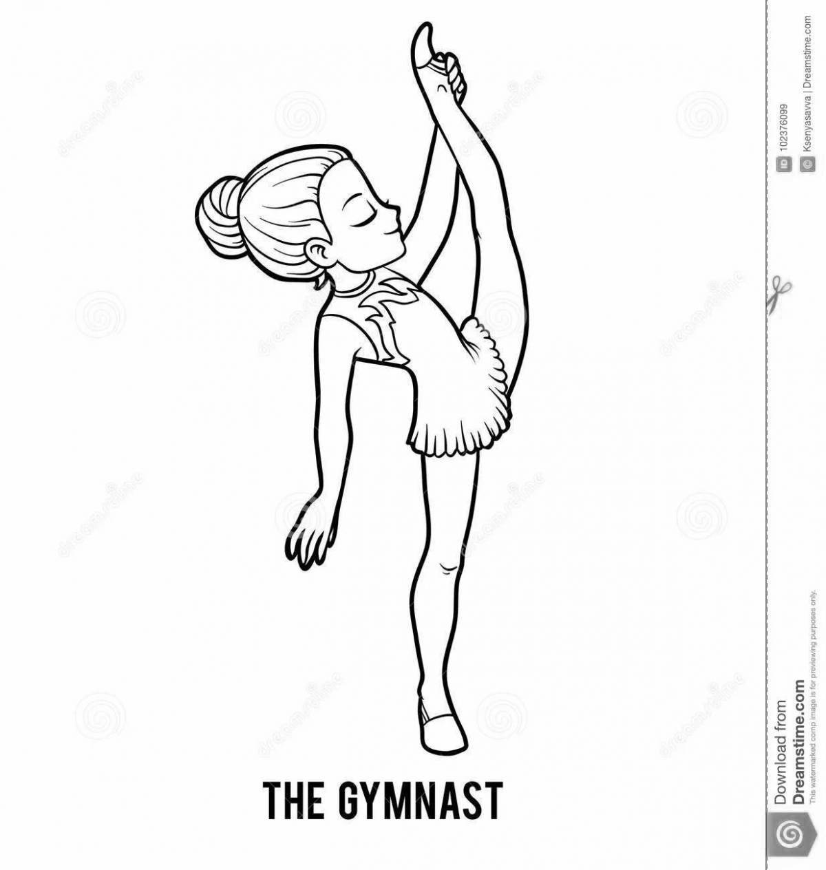 Outstanding Gymnast Coloring Page for Kids