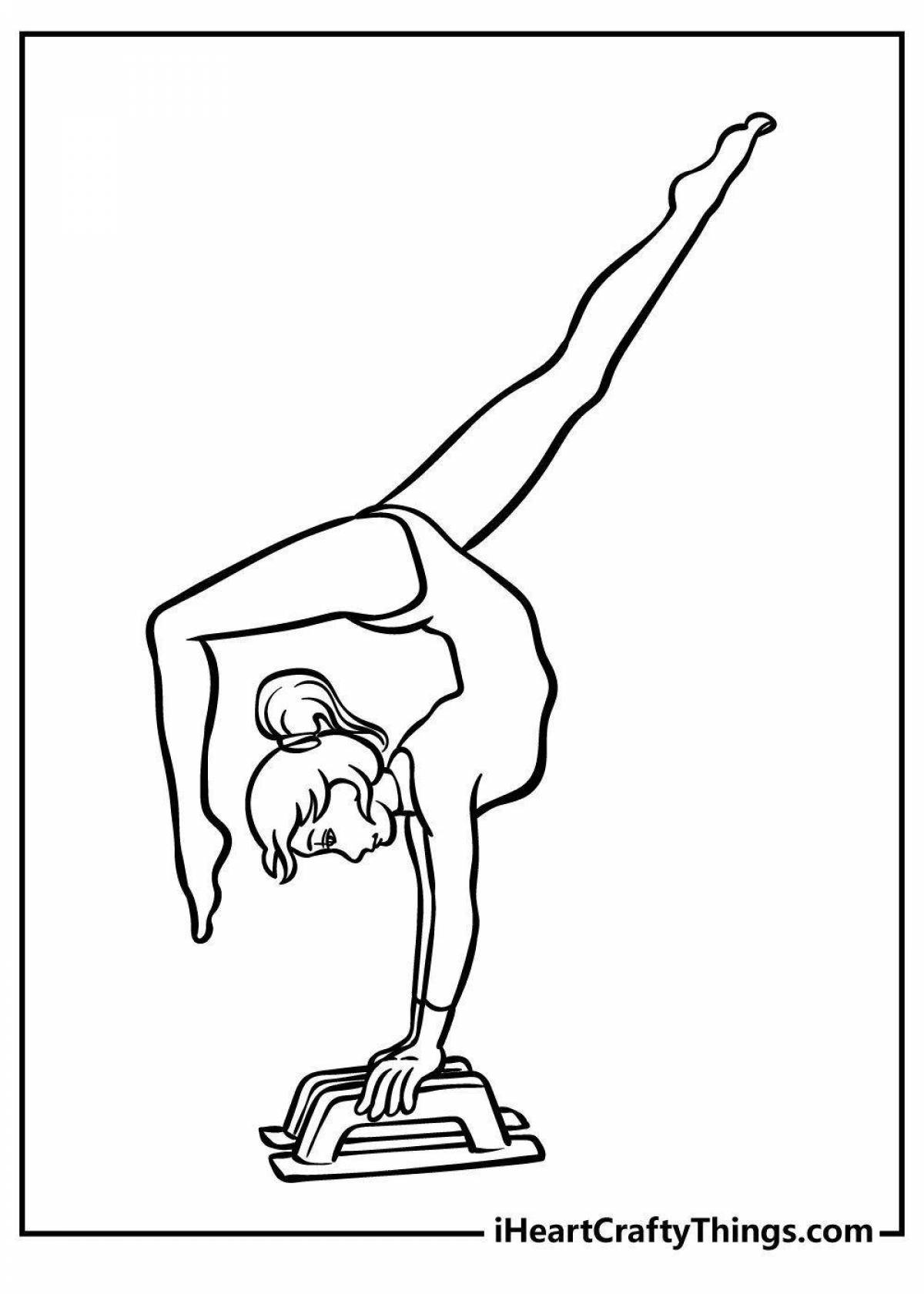 Coloring page dazzling gymnast for kids