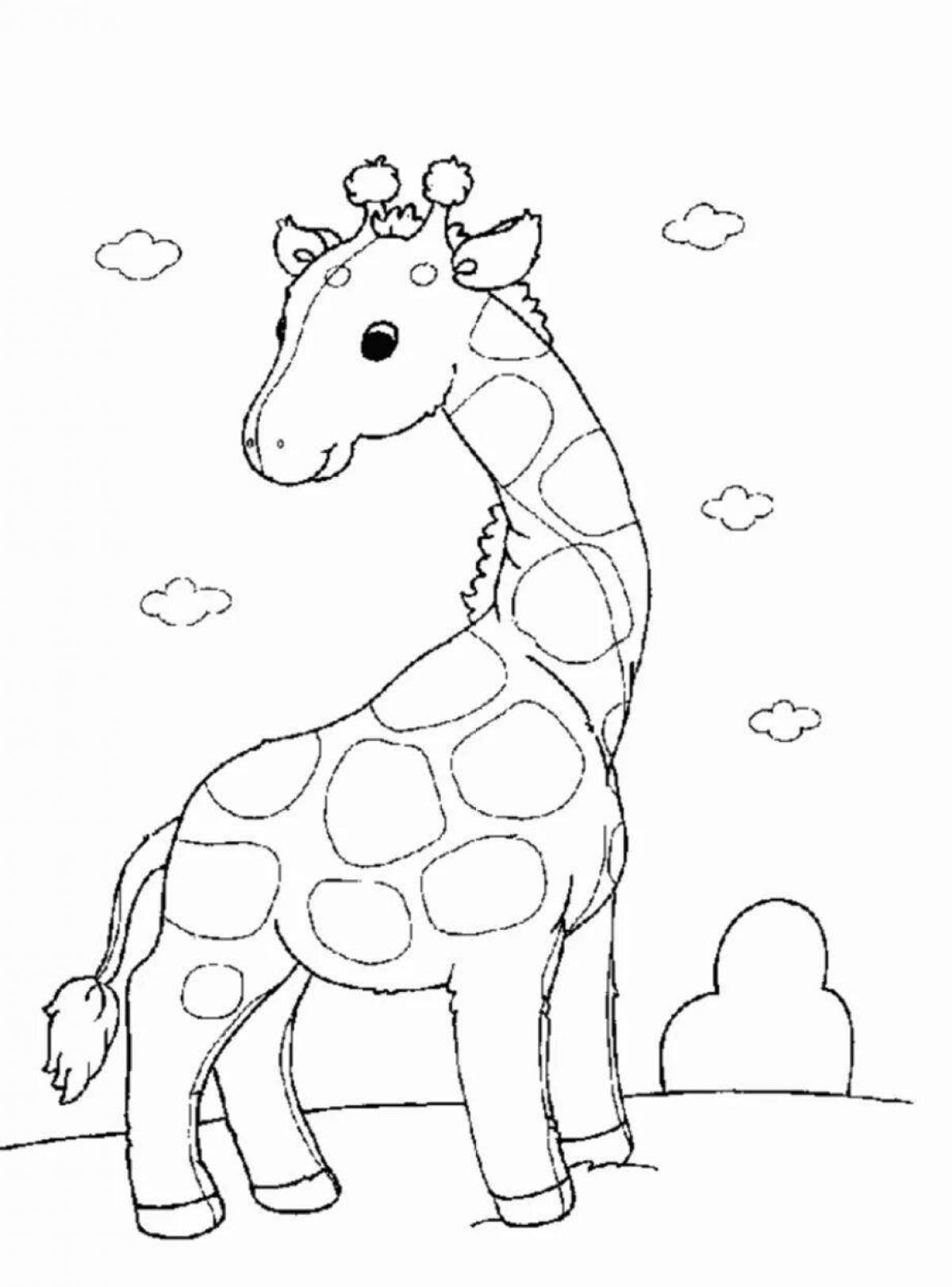 Funny giraffe coloring for kids