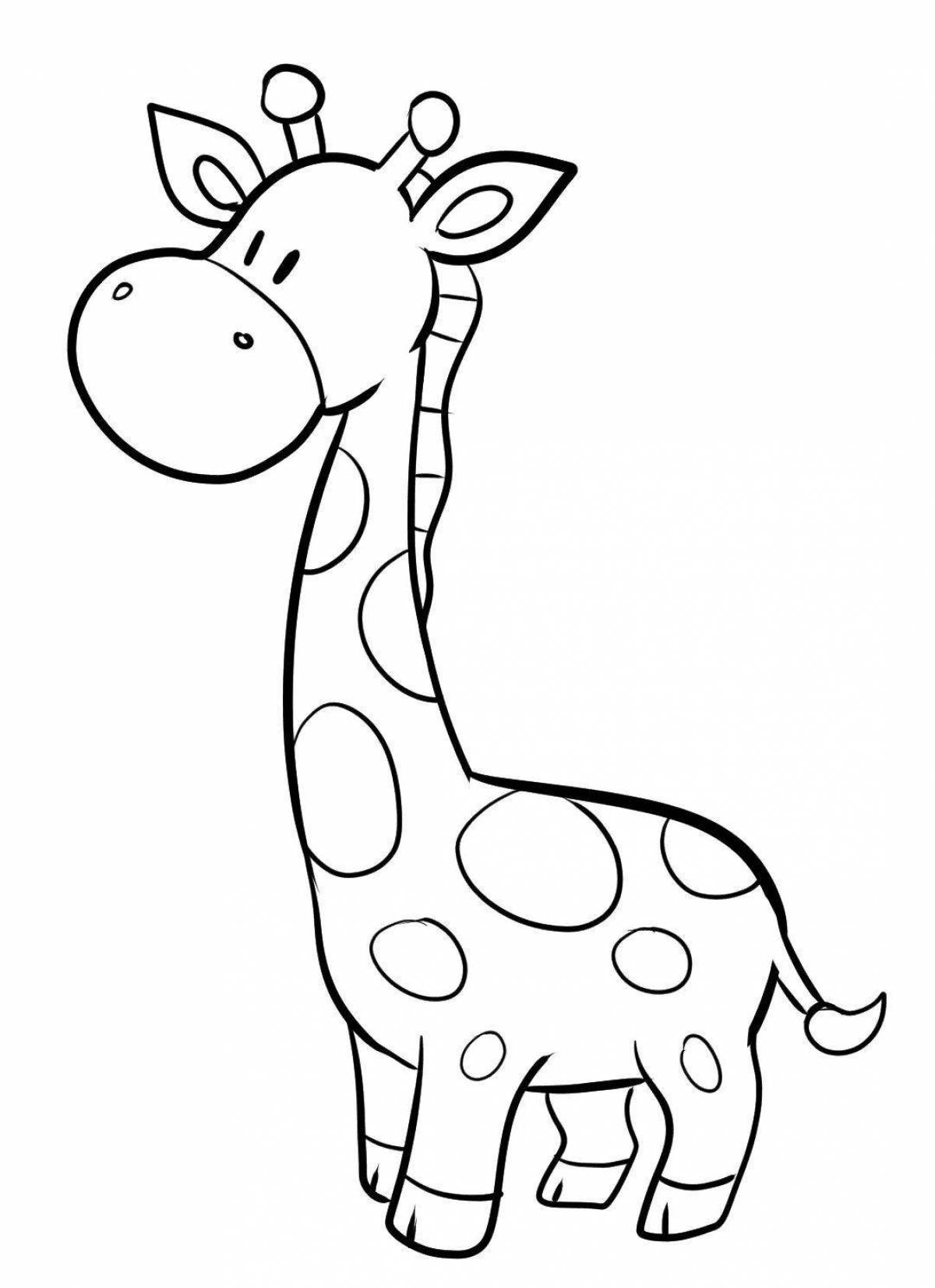 Великолепная раскраска жираф для детей