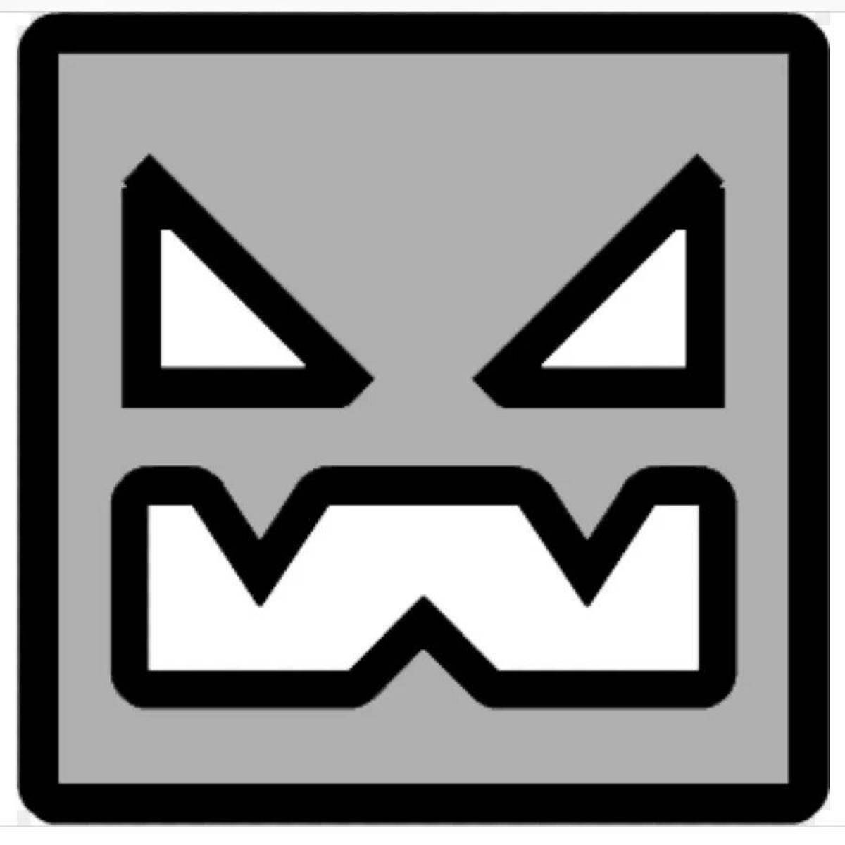 Exciting geometry dash cube coloring page