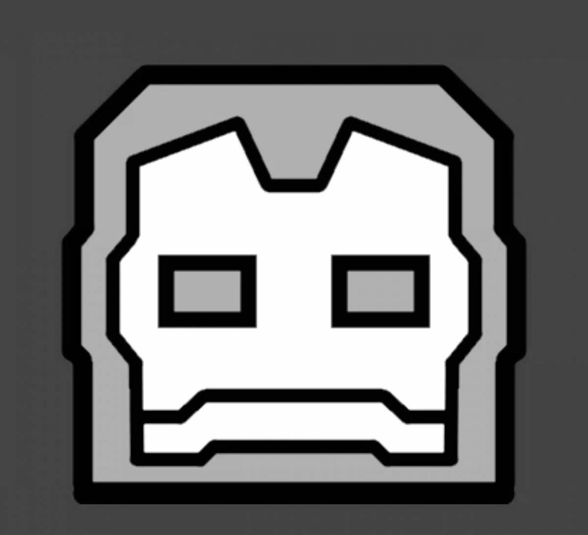 Radiant geometry dash cube coloring page